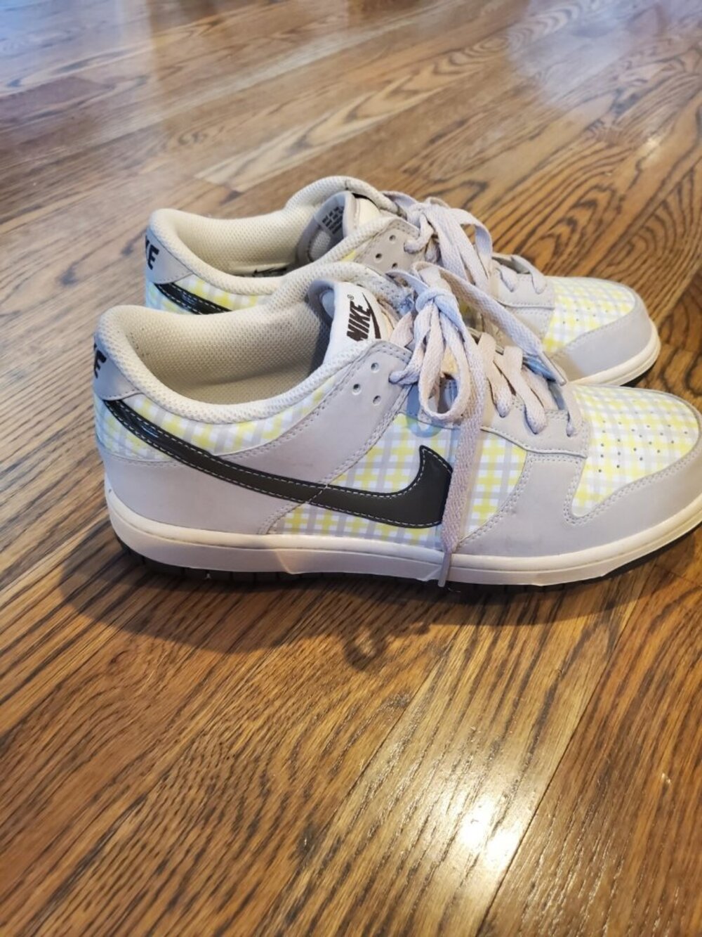 NIKE Dunk NG Women’s Golf Cleats Grey Yellow Plaid 483907-005 Size 8.5 No Box